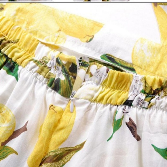 LAST CHANCE NEW Lemon Print Romper White Tie - Picture 7 of 8